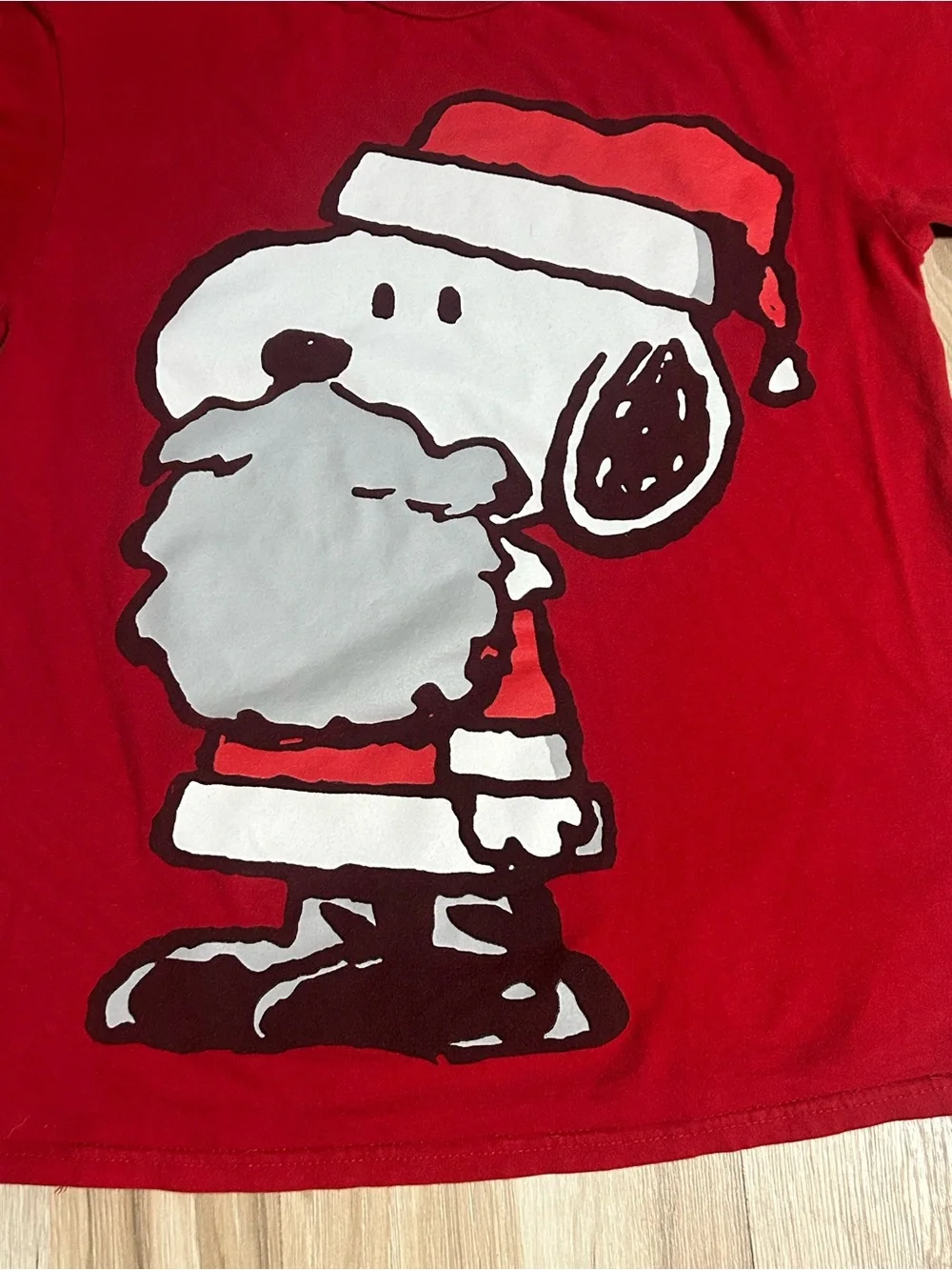 Peanuts Red Snoopy Santa Short Sleeve Tee